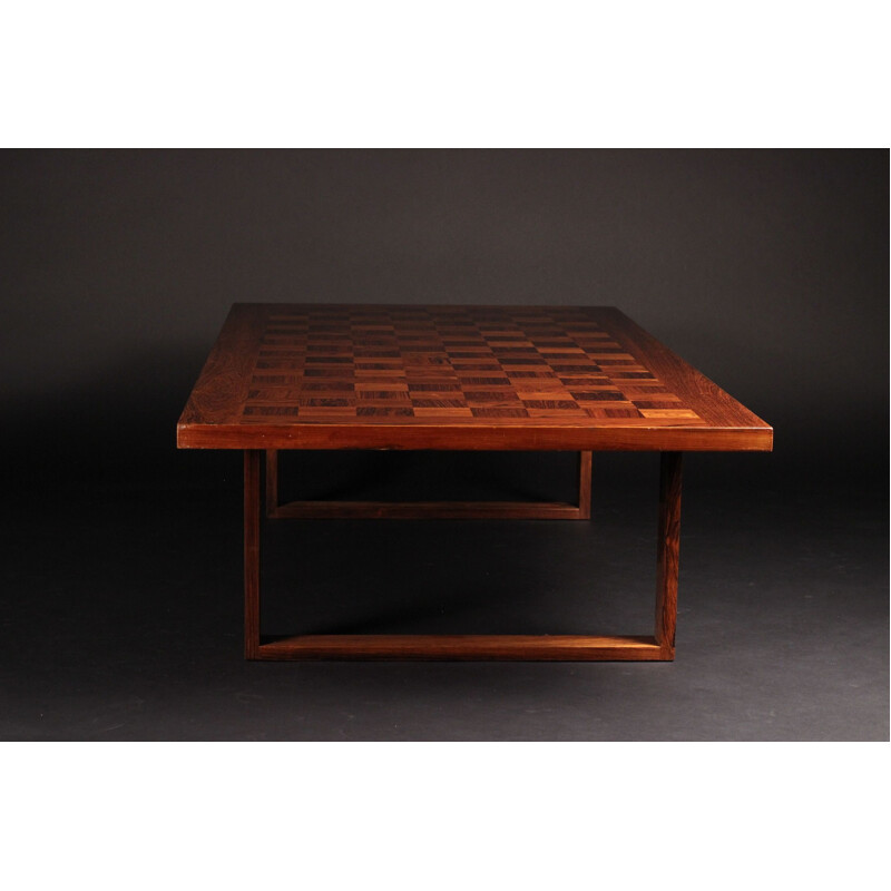 Vintage coffee table in rosewood Chess Boogie-Woogie Poul Cadovius 1960s