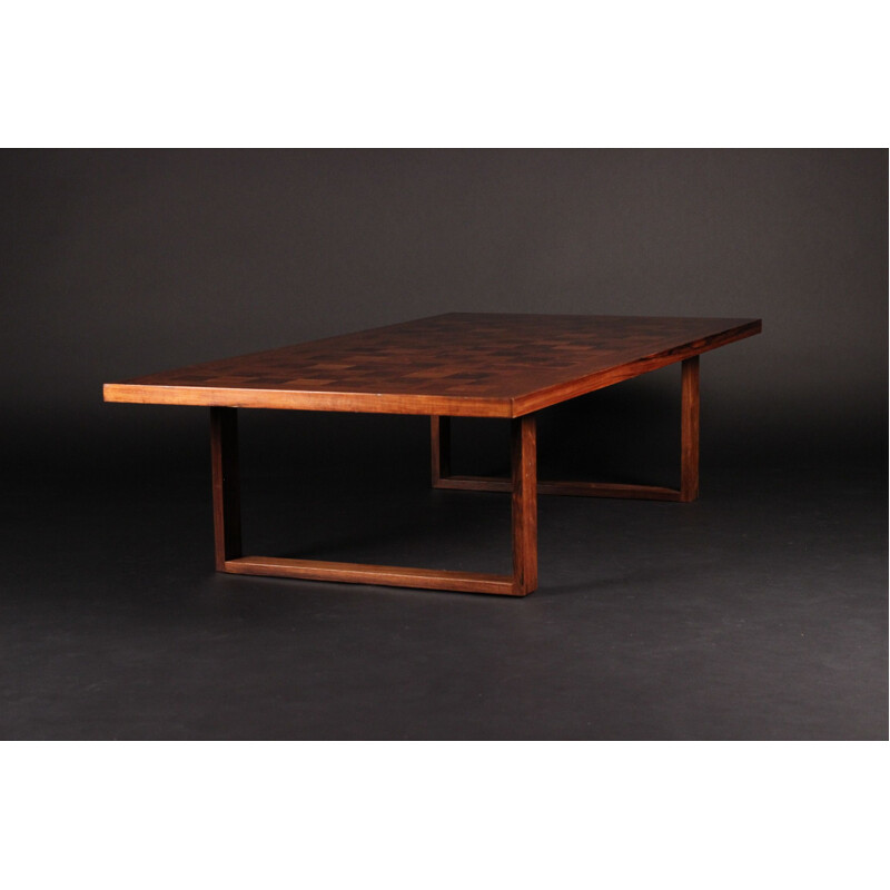 Vintage coffee table in rosewood Chess Boogie-Woogie Poul Cadovius 1960s
