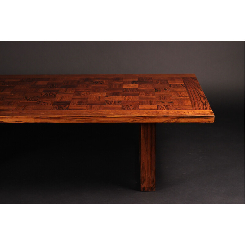 Vintage coffee table in rosewood Chess Boogie-Woogie Poul Cadovius 1960s