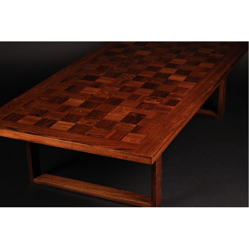 Vintage coffee table in rosewood Chess Boogie-Woogie Poul Cadovius 1960s