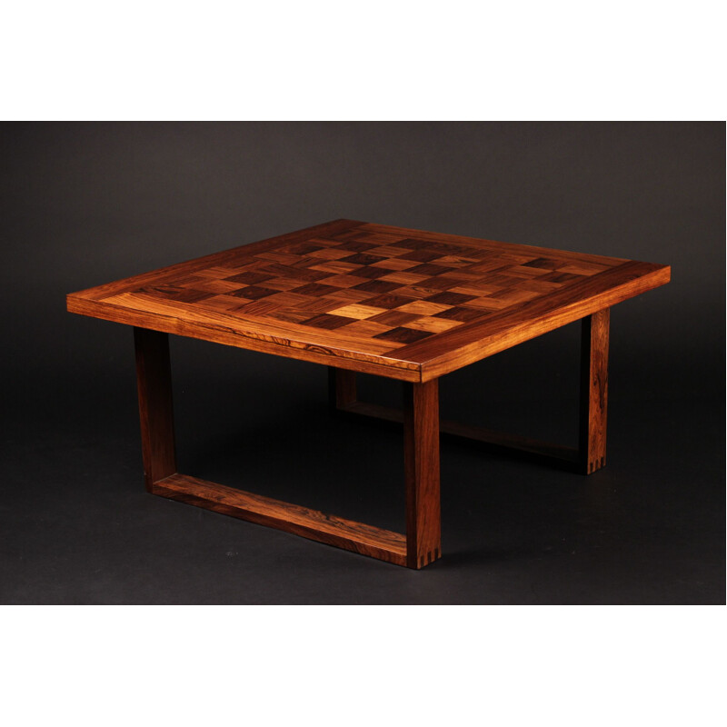 Mesa de café Vintage Rosewood Chess Boogie Woogie,1960