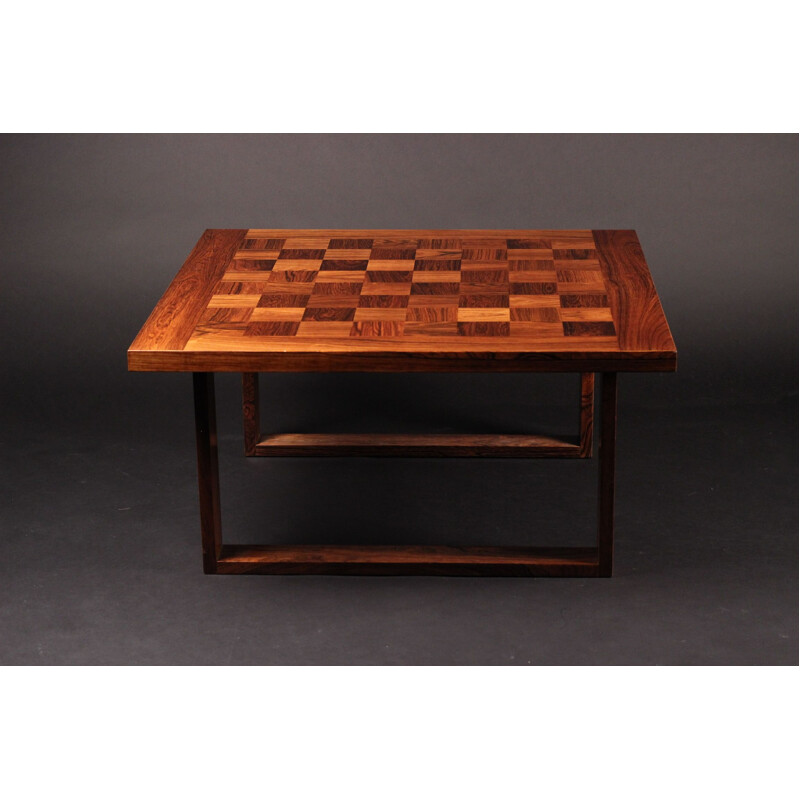 Mesa de café Vintage Rosewood Chess Boogie Woogie,1960