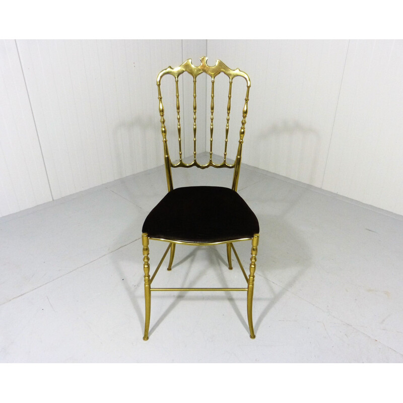 Vintage chair in brass by Chiavari Italy 1960-70s