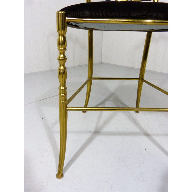 Vintage chair in brass by Chiavari Italy 1960-70s