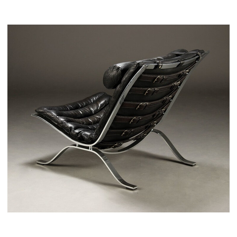 Norell Møbel AB Ari black low chair, Arne NORELL - 1960s