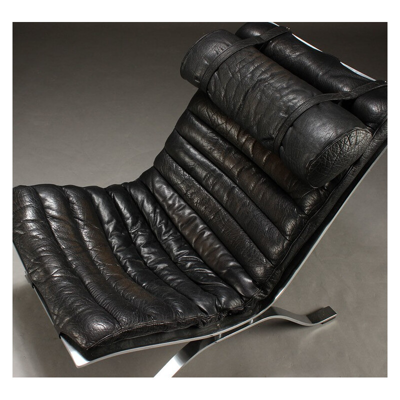 Norell Møbel AB Ari black low chair, Arne NORELL - 1960s