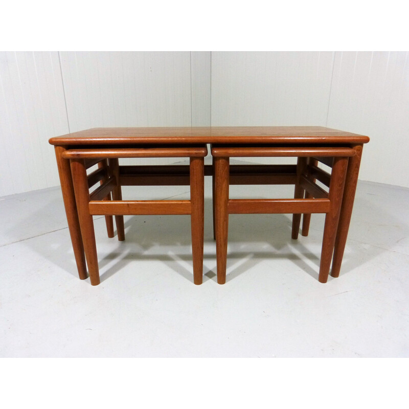 Set of 3 vintage Nesting Tables in Teak Denmark 1970s