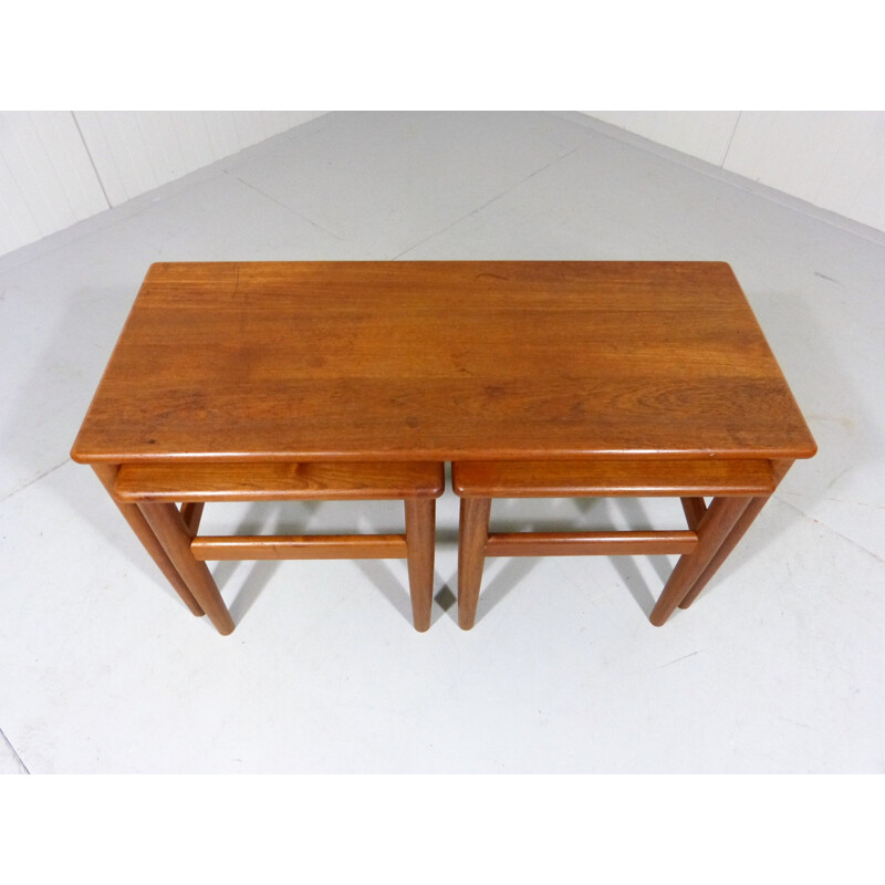 Set of 3 vintage Nesting Tables in Teak Denmark 1970s