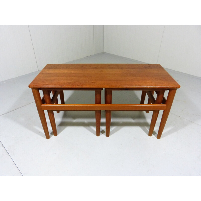 Set of 3 vintage Nesting Tables in Teak Denmark 1970s