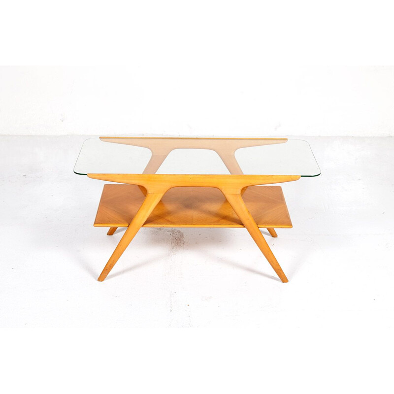 Vintage Coffee Table in Walnut by Cesare Lacca for Cassina, Italy 1950s