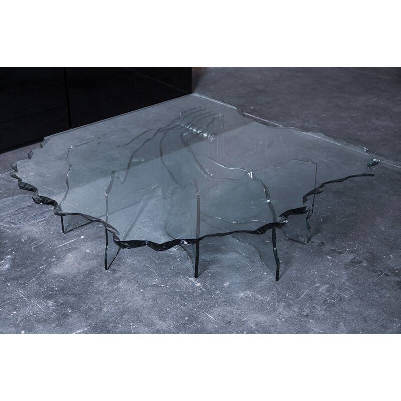 Vintage "shell" coffee table by Danny Lane for Fiam, 1980