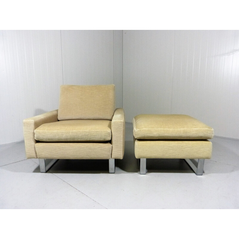 Vintage armchair and footstool by Friedrich Wilhelm Moller, 60s