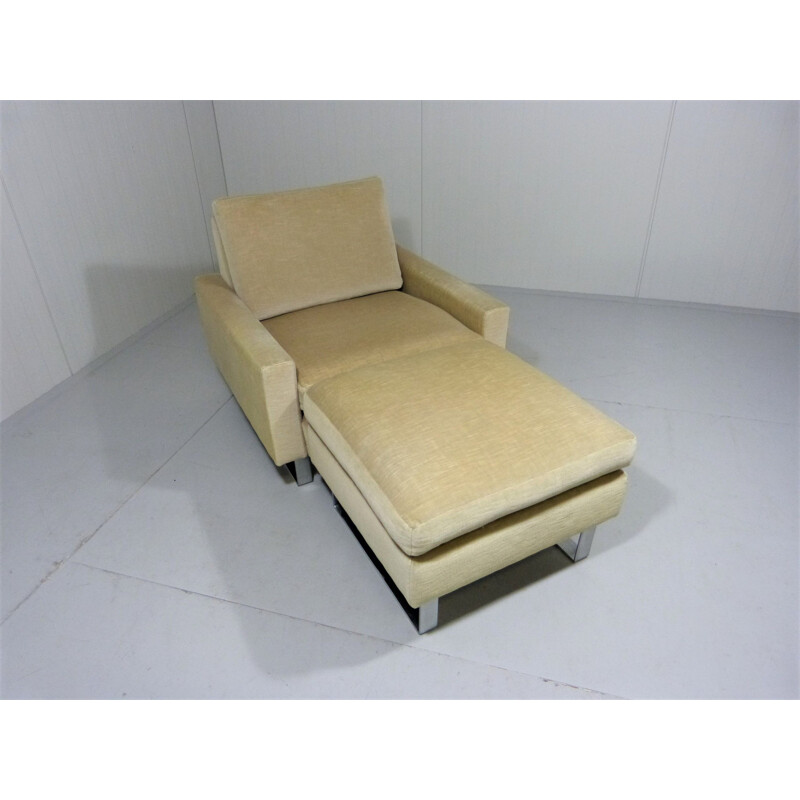 Vintage armchair and footstool by Friedrich Wilhelm Moller, 60s