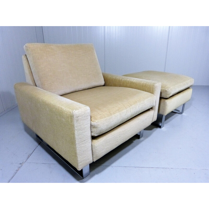 Vintage armchair and footstool by Friedrich Wilhelm Moller, 60s