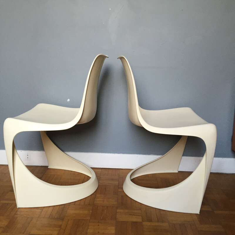 Paire de chaises en plastique blanc Cado, Steen OSTERGAARD - 1970