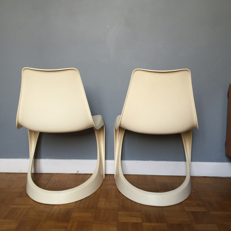 Pair of white plastic Cado chairs, Steen OSTERGAARD - 1970s