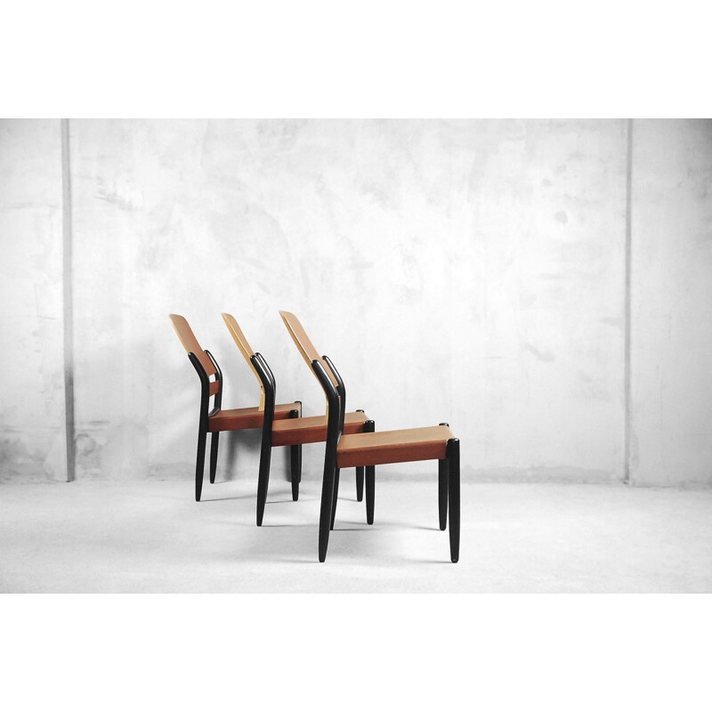 Set of 6 vintage chairs Mahogeny Plywood 8053B Åkerbloms by Gunnar Eklöf, 1950s, 