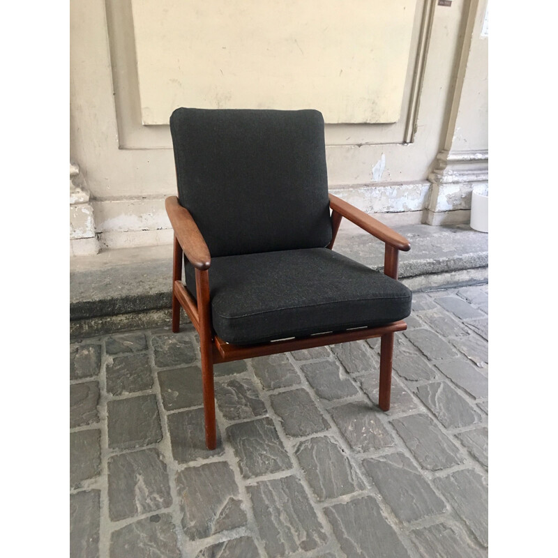 Vintage armchair in teak Scandinavian, 1960s