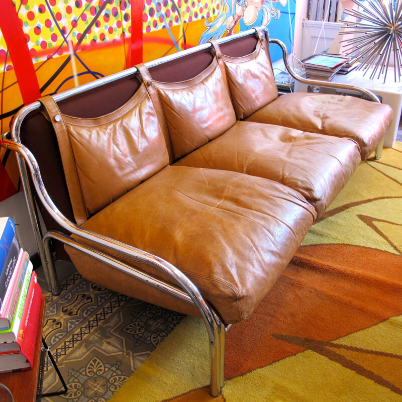 Large Stringa 3-seater sofa, Gae AULENTI - 1970s