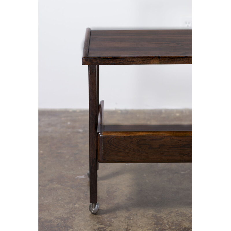 Vintage Brazilian bar cart in rosewood by Sergio Rodrigues 1960