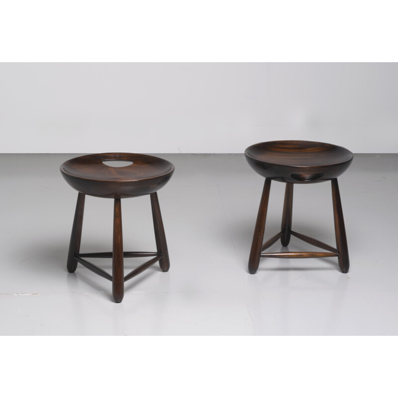 Pair of  vintage stools in rosewood 1960s