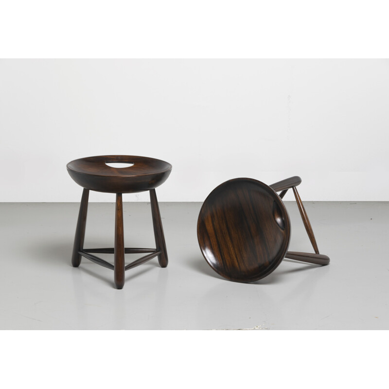 Pair of  vintage stools in rosewood 1960s