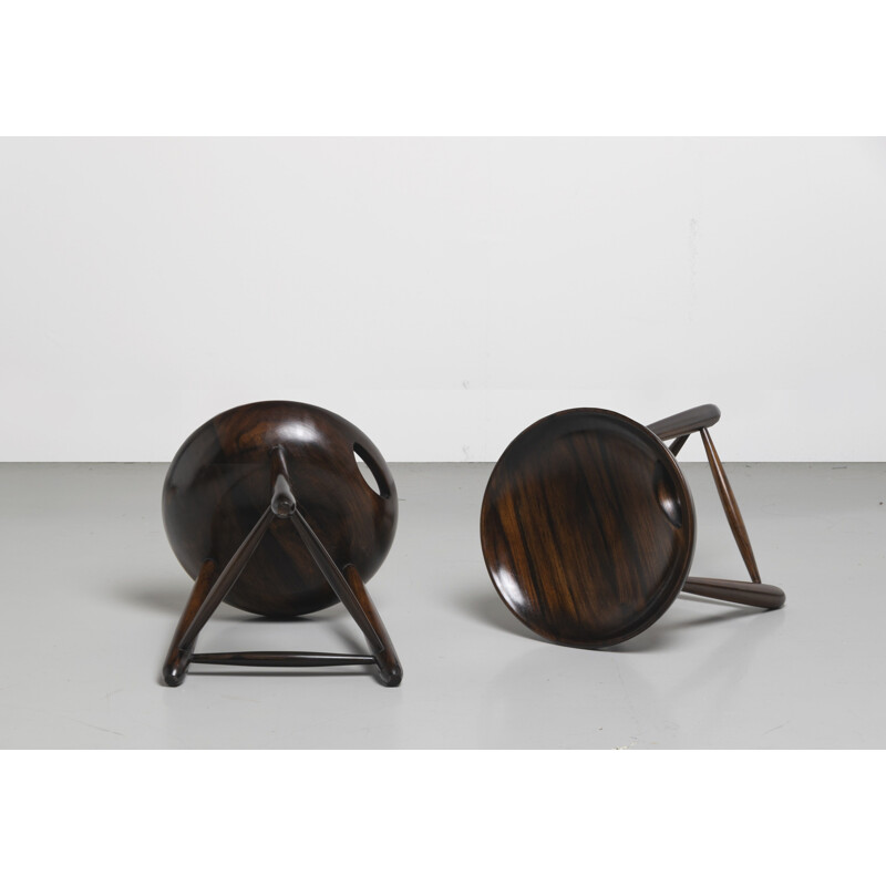 Pair of  vintage stools in rosewood 1960s