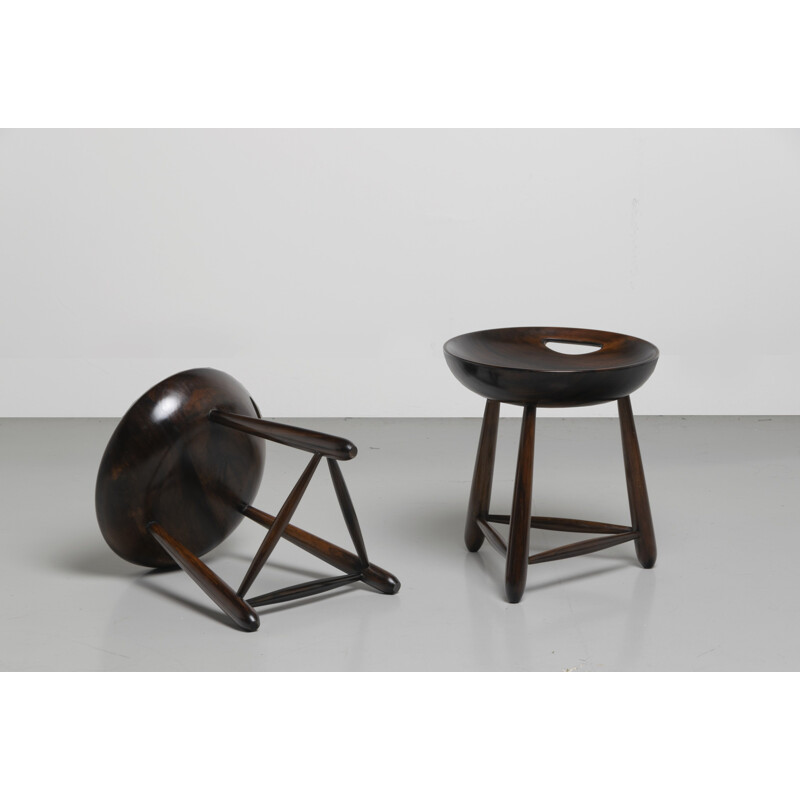 Pair of  vintage stools in rosewood 1960s