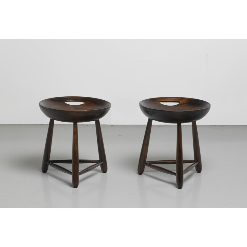 Pair of  vintage stools in rosewood 1960s