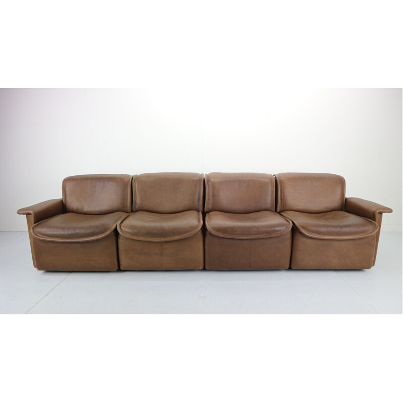 Vintage DS-12 sofa by De Sede in brown leather 1970