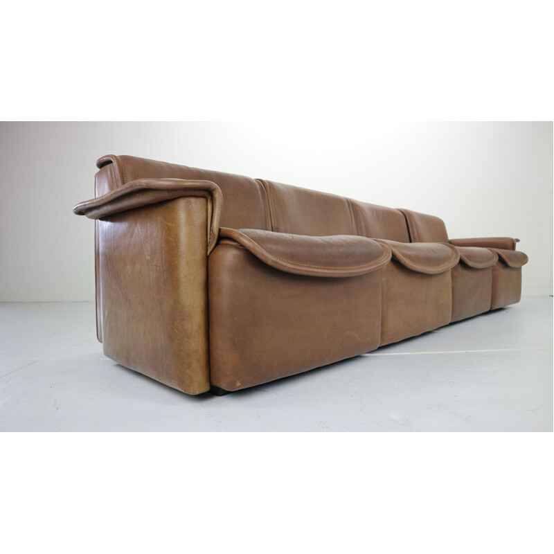 Vintage DS-12 sofa by De Sede in brown leather 1970