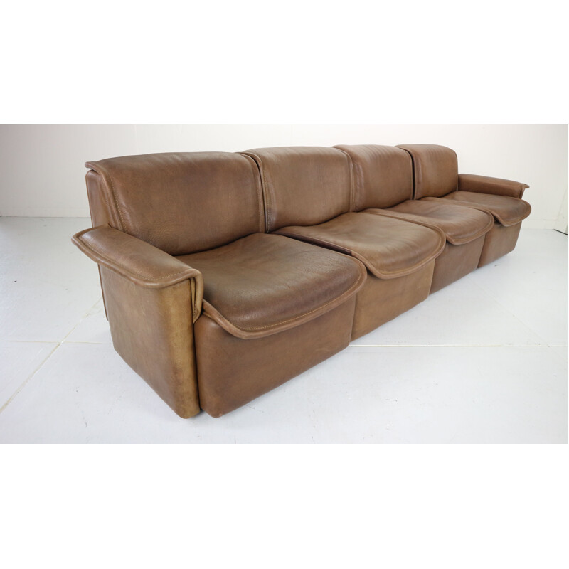 Vintage DS-12 sofa by De Sede in brown leather 1970