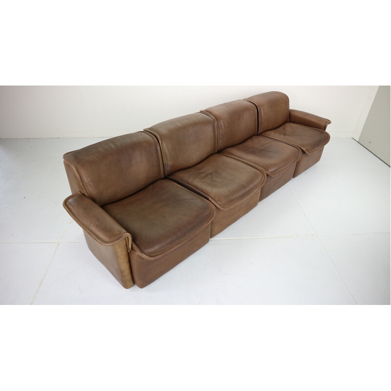 Vintage DS-12 sofa by De Sede in brown leather 1970