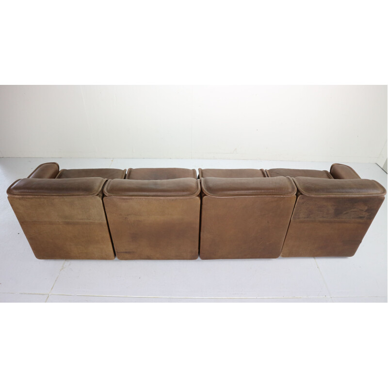 Vintage DS-12 sofa by De Sede in brown leather 1970