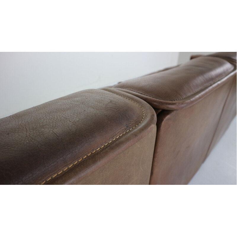 Vintage DS-12 sofa by De Sede in brown leather 1970