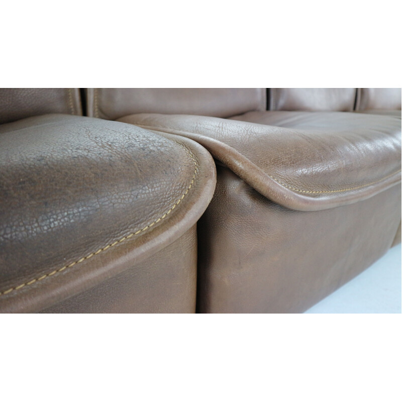 Vintage DS-12 sofa by De Sede in brown leather 1970