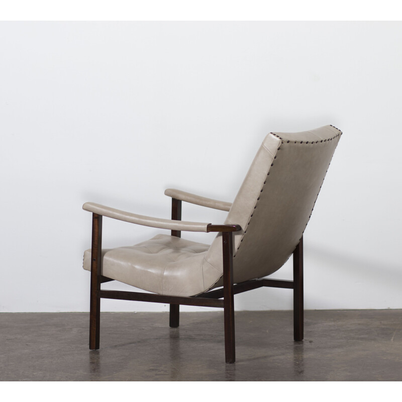 Pair of vintage brazilian armchairs by Gelli in rosewood 1950s