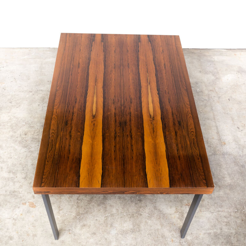 Vintage danish table in rosewood and metal 1970