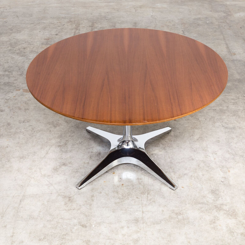 Vintage coffee table for Kondor in teak and chrome 1970
