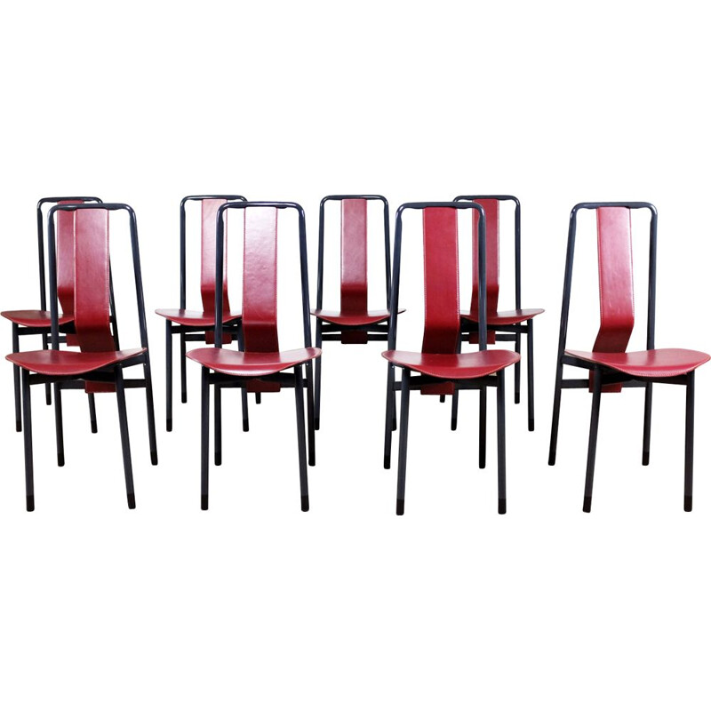 Set of 8 vintage chairs Irma by Achille Castiglioni for Zanotta, 1980