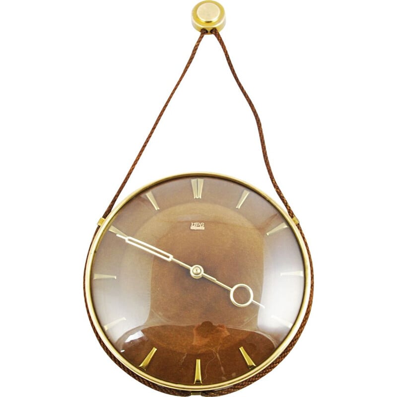Horloge vintage mécanique par UPG Halle, Allemagne années 1950