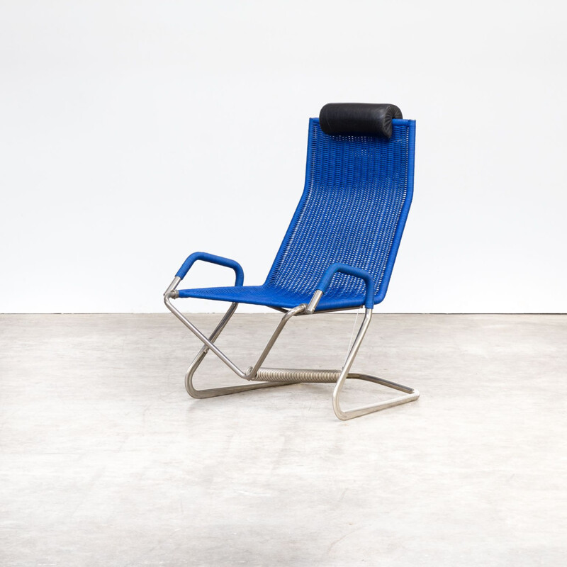 Vintage D36 armchair for Tecta in blue rope and metal 1990