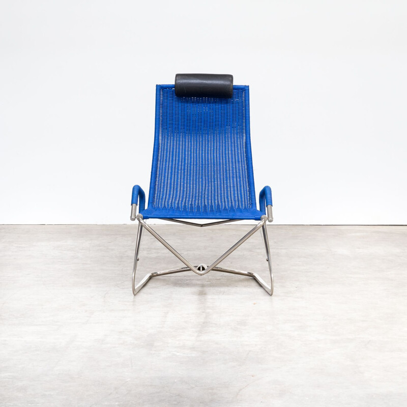 Vintage D36 armchair for Tecta in blue rope and metal 1990