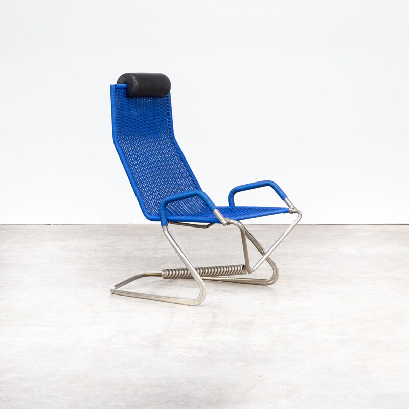 Vintage D36 armchair for Tecta in blue rope and metal 1990