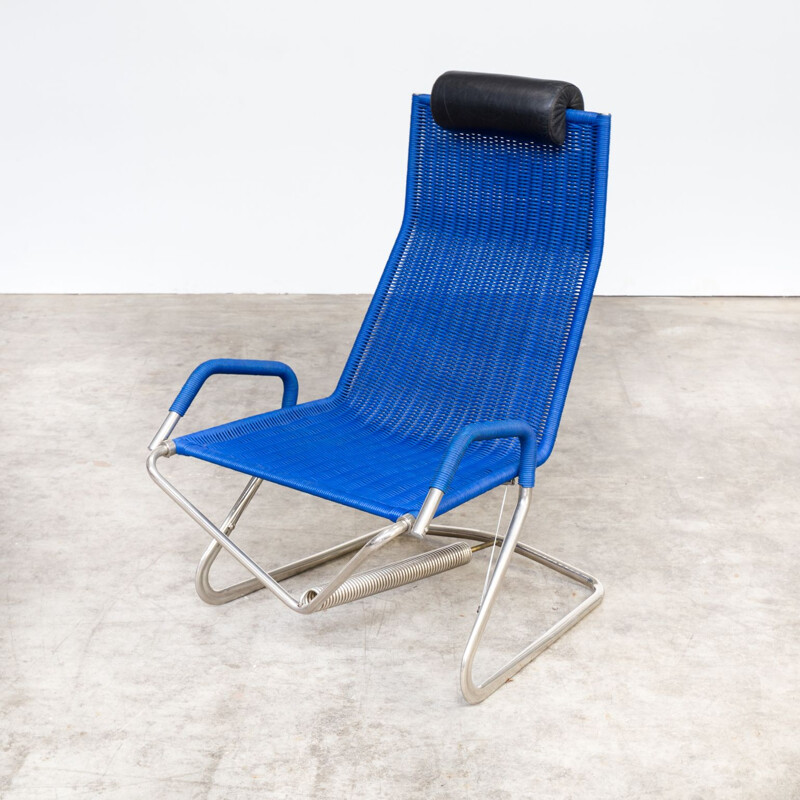 Vintage D36 armchair for Tecta in blue rope and metal 1990