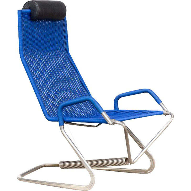 Vintage D36 armchair for Tecta in blue rope and metal 1990