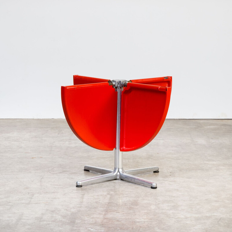 Vintage Plana table for Castelli in red plastic and aluminium 1970