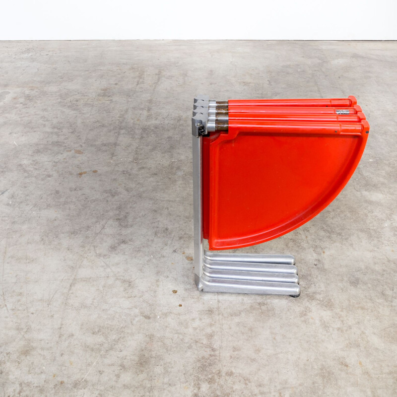 Vintage Plana table for Castelli in red plastic and aluminium 1970