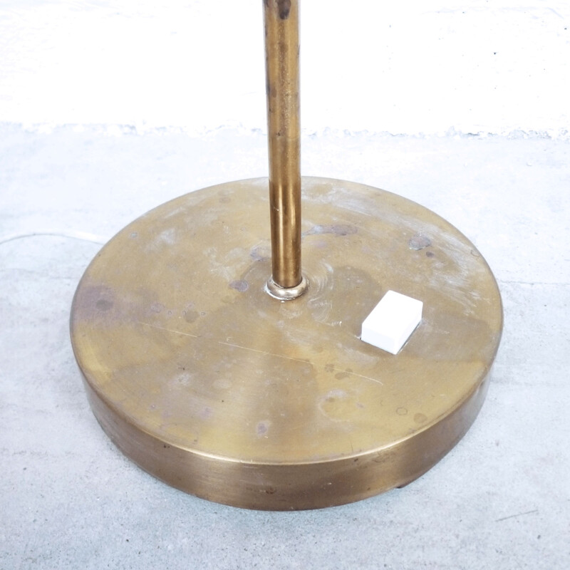 Vintage scandinavian hinged floorlamp in metal and brass 1960