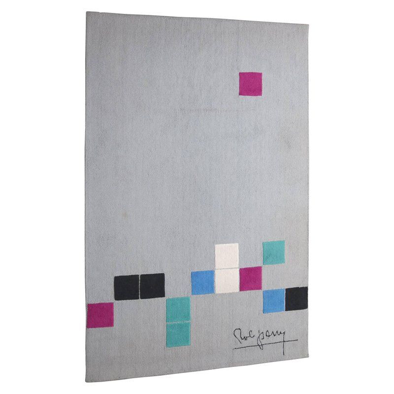 Vintage Squares rug is overall grey by Rob Parry for Danish Carpets, Netherlands 2000